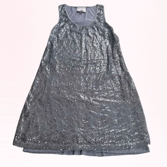Romeo & Juliet Couture Grey Sequin NYE Cocktail Dress Racerback Women's - Picture 2 of 9